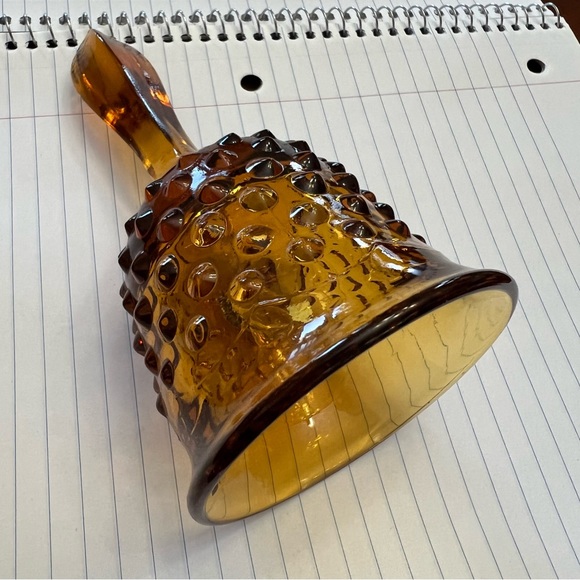 Antique - Amber Glass Bell, orange gold brown dinner bell, decorative bell - Picture 8 of 13